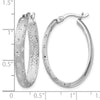 Sterling Silver Rhodium In/Out D/C Oval Earrings