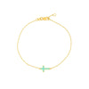 Lt.Turquoise Enamel Sideways Cross Bracelet