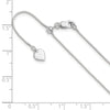 Sterling Silver RH-plated Adjustable .85mm Box Chain