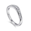 Curved 14K White Gold Channel Set Diamond Anniversary Band