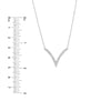 Sterling Silver CZ Chevron Adjustable Necklace