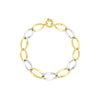 Two-Tone Flat Open Oval Link Bracelet