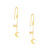 Crescent Moon and Star Drop Earrings