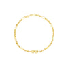 Double Puff Heart Station Paper Clip Bracelet