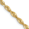 10K 2.5mm Diamond-Cut Lightweight Rope Chain