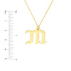 Gothic Initial Pendant Necklace