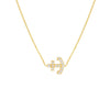 Sideways Mini CZ Anchor Necklace