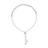 Sterling Silver White Diamond-Cut Beads Bolo Bracelet