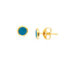 Turquoise Enamel Circle Stud Earrings