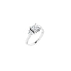 14K White 5.5 mm Square Engagement Ring Mounting