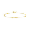 Polished and Fluted Hearts Adjustable Anklet