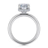 14K White Gold Hidden Halo Oval Diamond Engagement Ring