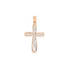Rose Two-tone Framed Vine Cross Pendant