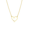 Open Heart with Diamond Adjustable Necklace