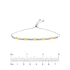 Sterling Silver White and Yellow D/C Beads Bolo Bracelet