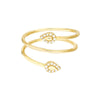 Snake Head Diamond Tip Bypass Ring