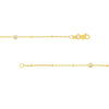 Sterling Silver Mini Bead and CZ Bezel Station Long Necklace