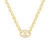 Diamond Puff Link on Rolo Necklace