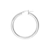 Sterling Silver 3mm x 35mm Polished Hoop Earrings