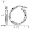 14K White Gold Polished Twisted Hoop Earrings