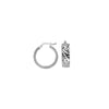 Plated Sterling Silver Diamond-Cut Hoop Earrings