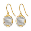 14K Two-tone Wire Wrapped Dangle Shepherd Hook Earrings