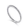 14K White Gold Twisted Rope Stackable Wedding Band
