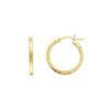 2 X 20mm Square DC Florentine Hoop Earrings