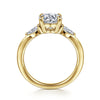 14K Yellow Gold Round Three Stone Diamond Engagement Ring