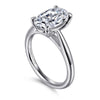 14K White Gold Oval Diamond Engagement Ring