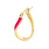 Neon Pink Enamel Oval Twist Hoops