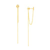 Front to Back CZ Bar Chain Drop Earrings