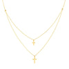 Duo Double Mini Cross Adjustable Necklace