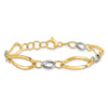 14K Two-tone Polished and D/C Link w/1/2in. ext. Bracelet
