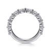 14K White Gold Single Prong Diamond Anniversary Band