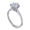 14K White Gold Round Solitaire Diamond Engagement Ring