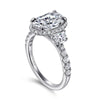 14K White Gold Oval Halo Diamond Engagement Ring