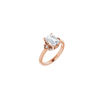 14K Rose 8x6 mm Emerald Engagement Ring Mounting