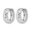 10K White Gold Polished and D/C Hoop Earrings