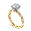 14K White-Yellow Gold Round Diamond Engagement Ring