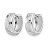 14K White Gold Polished and Satin Hinged Hoop Earrings