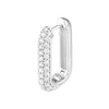 3 Row Pave Diamond Paper Clip Earrings (1-3/8tcw)
