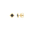 Onyx Enamel Rhombus Stud Earrings