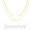 Triple Strand Cross Element Necklace