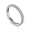 14K White Gold French Pavé Set Diamond Eternity Band