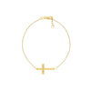 Sterling Silver Small Sideways Cross Bracelet