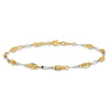 14K Two-tone Polished Fancy Link Anklet