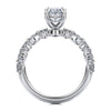 14K White Gold Oval Diamond Engagement Ring