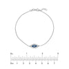 Sterling Silver CZ Evil Eye Adjustable Bracelet