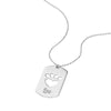 Plated Sterling Silver Dog Tag Necklace with Paw
